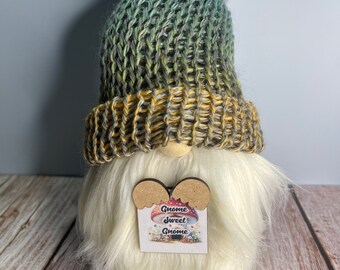 Knitted Desk, Shelf, Counter Gnome with Interchangeable Sign. Decor, gnome, gift, change signs, interchangeable, decoration 1