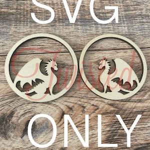 SVG Earring File-Large Dragon 2.5 inch Earrings image 1