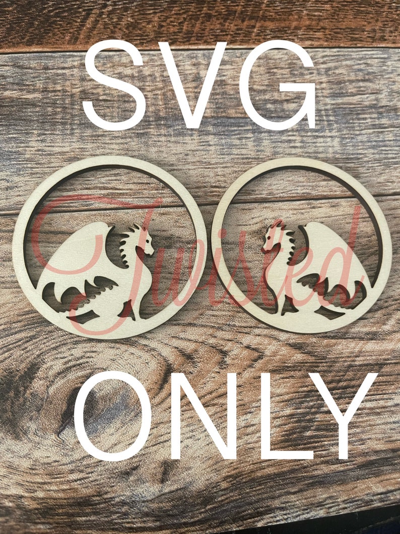 SVG Earring File-Large Dragon 2.5 inch Earrings image 1