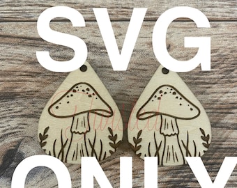 SVG Earring File-Mushroom