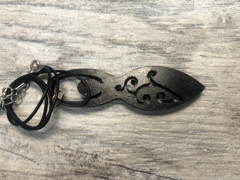 Painted Wood Fertility Goddess Necklace