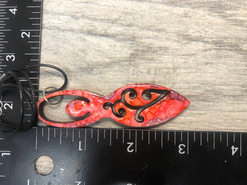 Painted Wood Fertility Goddess Necklace