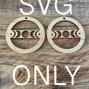 SVG Earring File-Moon Phase 2 inch Earrings
