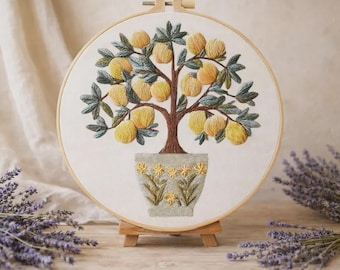 Lemon Tree Embroidery Kit DIY Beginner Hand Embroidery Craft
