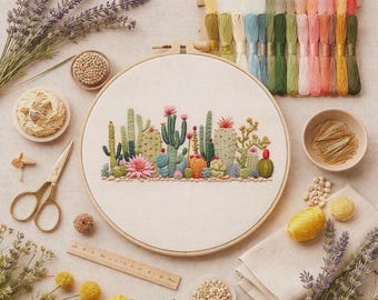 DIY Cactus Embroidery Kit for Beginners
