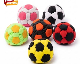 Hand Stitched Hacky Sack Footbag | Soccer Juggling Ball, ADHD Fidget Toy, 90s Retro Game
