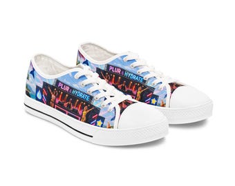 Neon Dance Party Women's Low Top Sneakers | Colourful Hydrate Club Scene