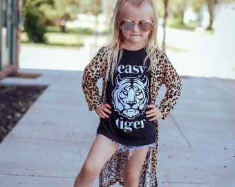 girls leopard cardigan