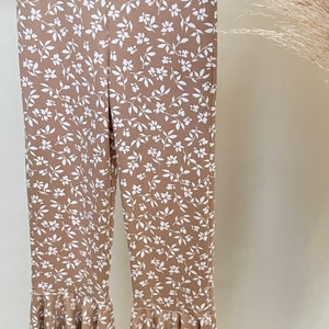 NEW Keep Me Cozy Taupe Floral Flared Pant, Retro Bell Bottoms, Knit Bells, Girls Bell Bottoms, Toddler Boho Bell Bottoms, Flares image 7