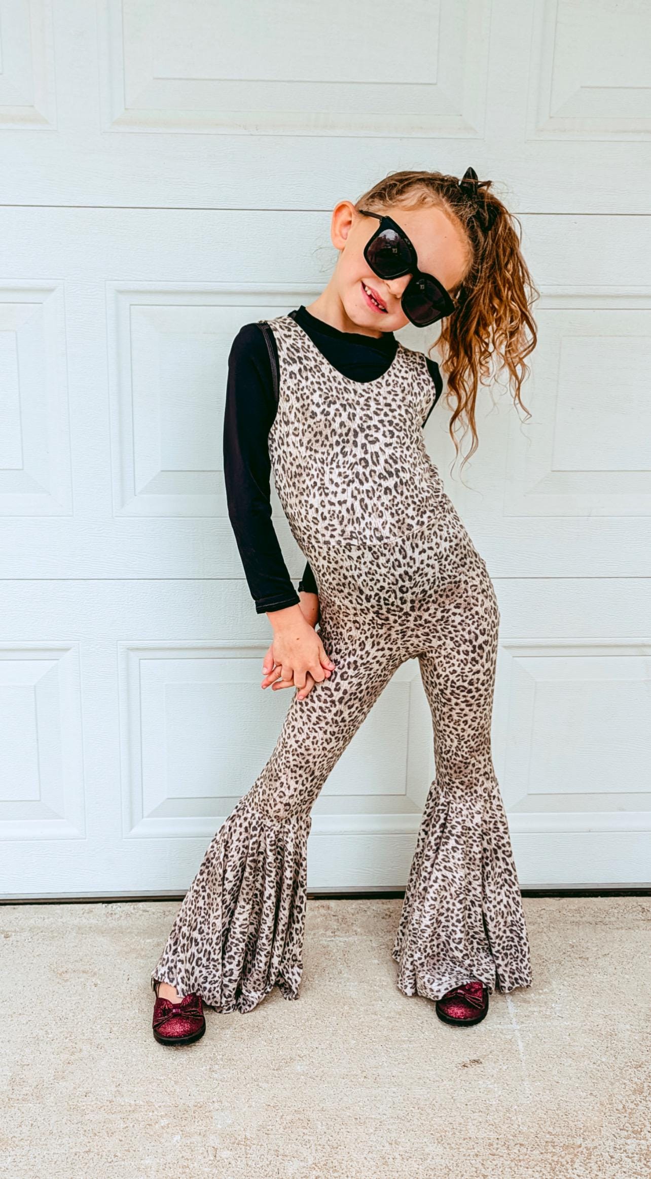Classic Jumpsuit Girls Leopard Print Jumpsuit Kids Dress Party