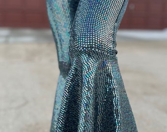 NEW! Blue Sparkly Bell Bottoms, Flared Pants, Retro Bell Bottoms, Knit Bells, Toddler Girls Bell Bottoms, shimmer shine pants, 80s fashion