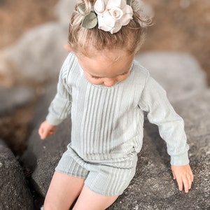 NEW!! Mint Knit Lounge Set, girls fashion, mint long sleeve knit tee, knit bummies, toddler sets, girls clothing sets, lounge set