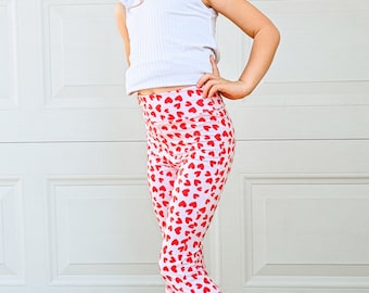 NEW!! Pink Hearts Bell Bottoms, Red Hearts Knit Bells, Tween Bell Bottoms, Toddler Disco Pants, Valentines Pants, Galentines Bell Bottoms