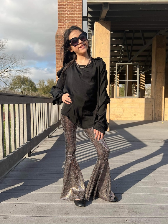 NEW Sparkle Berry Bell Bottoms Flared Pants Retro Bell Bottoms
