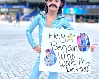Benson Boone Grammy Inspired Light Blue Sparkle Jumpsuit: Custom Stage Outfit