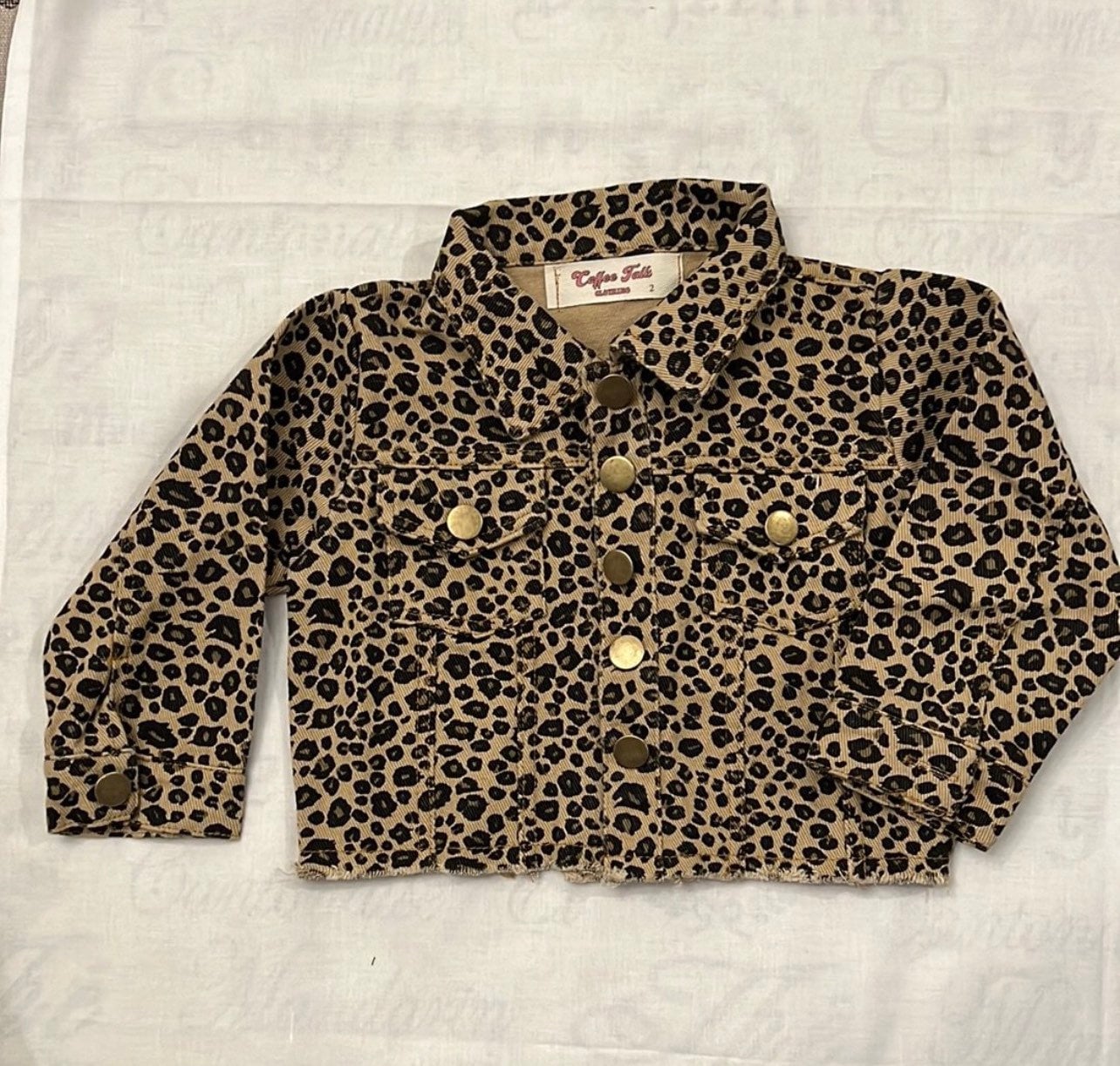 NEW Leopard Print Denim Crop Jacket 