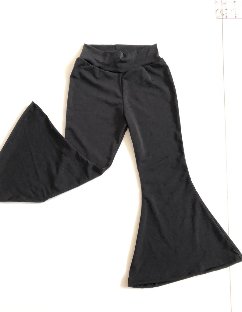 Solid Black Bell Bottoms Knit Bells Girls Bell Bottoms | Etsy
