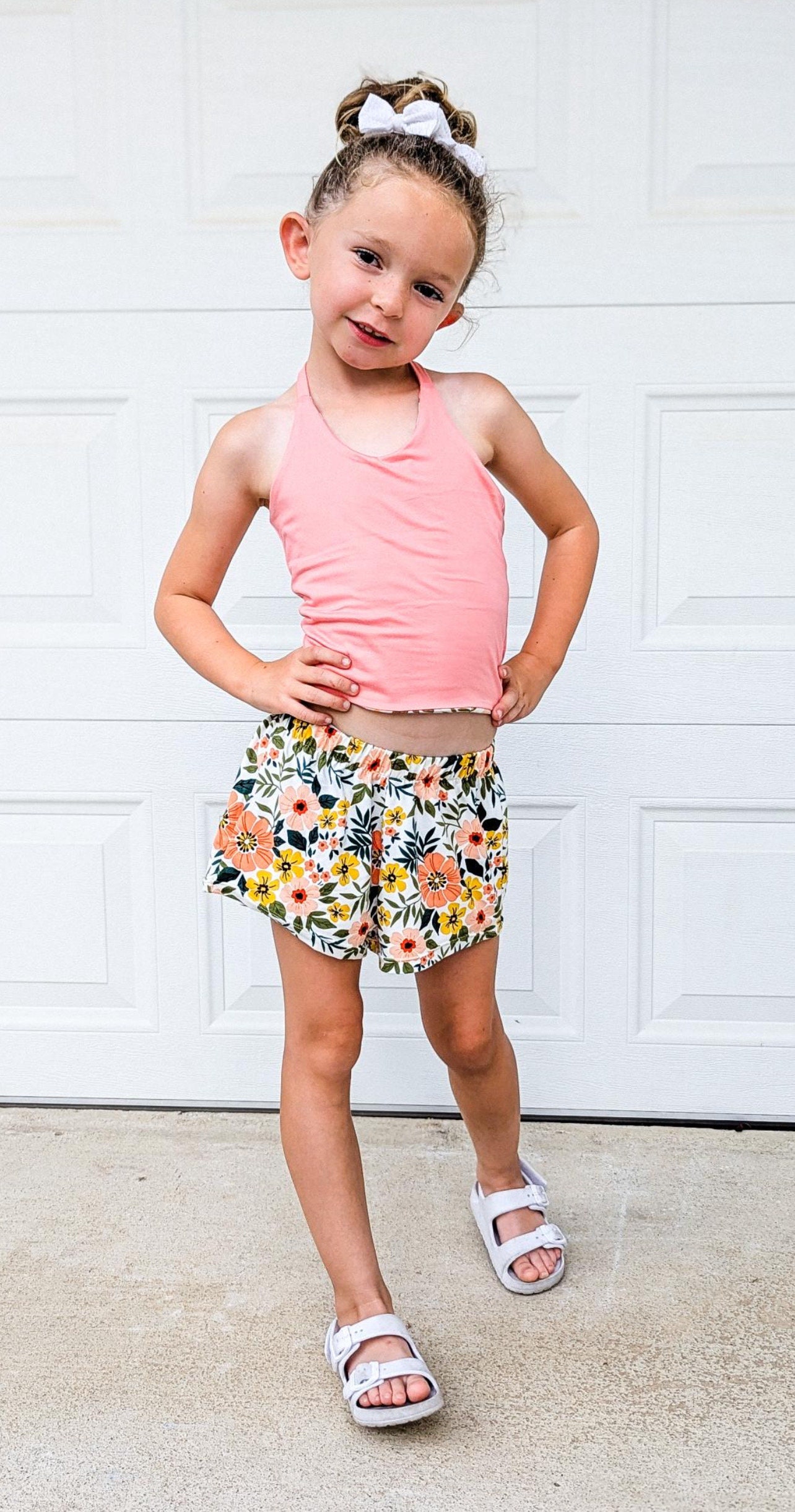 【新品】tinytinydoors setup セットアップ coral New! Girls Coral Floral Halter and Breezy Shorts Set, Floral