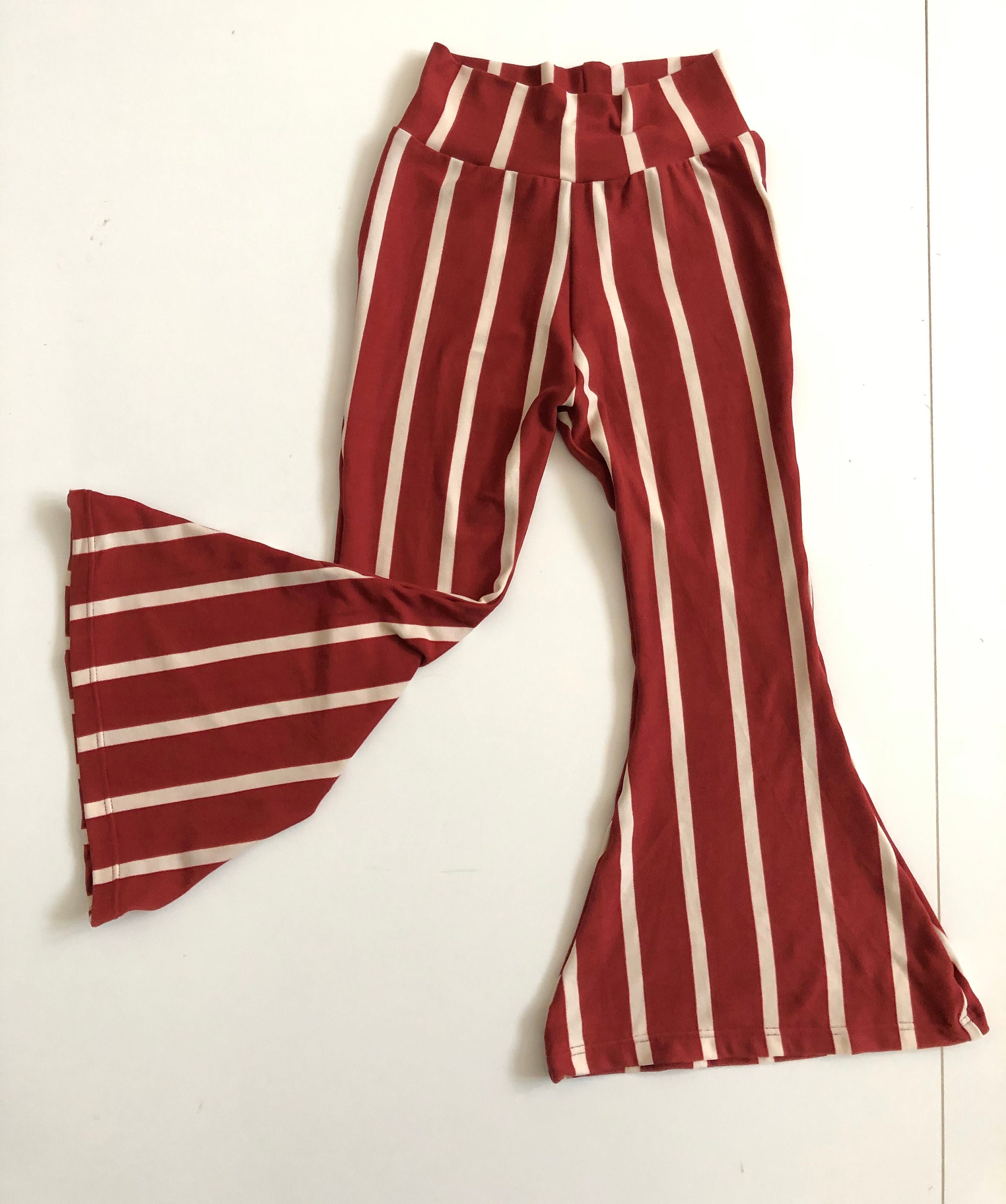 RESTOCKED Red Stripe Bell Bottoms Knit Bells Girls Bell | Etsy