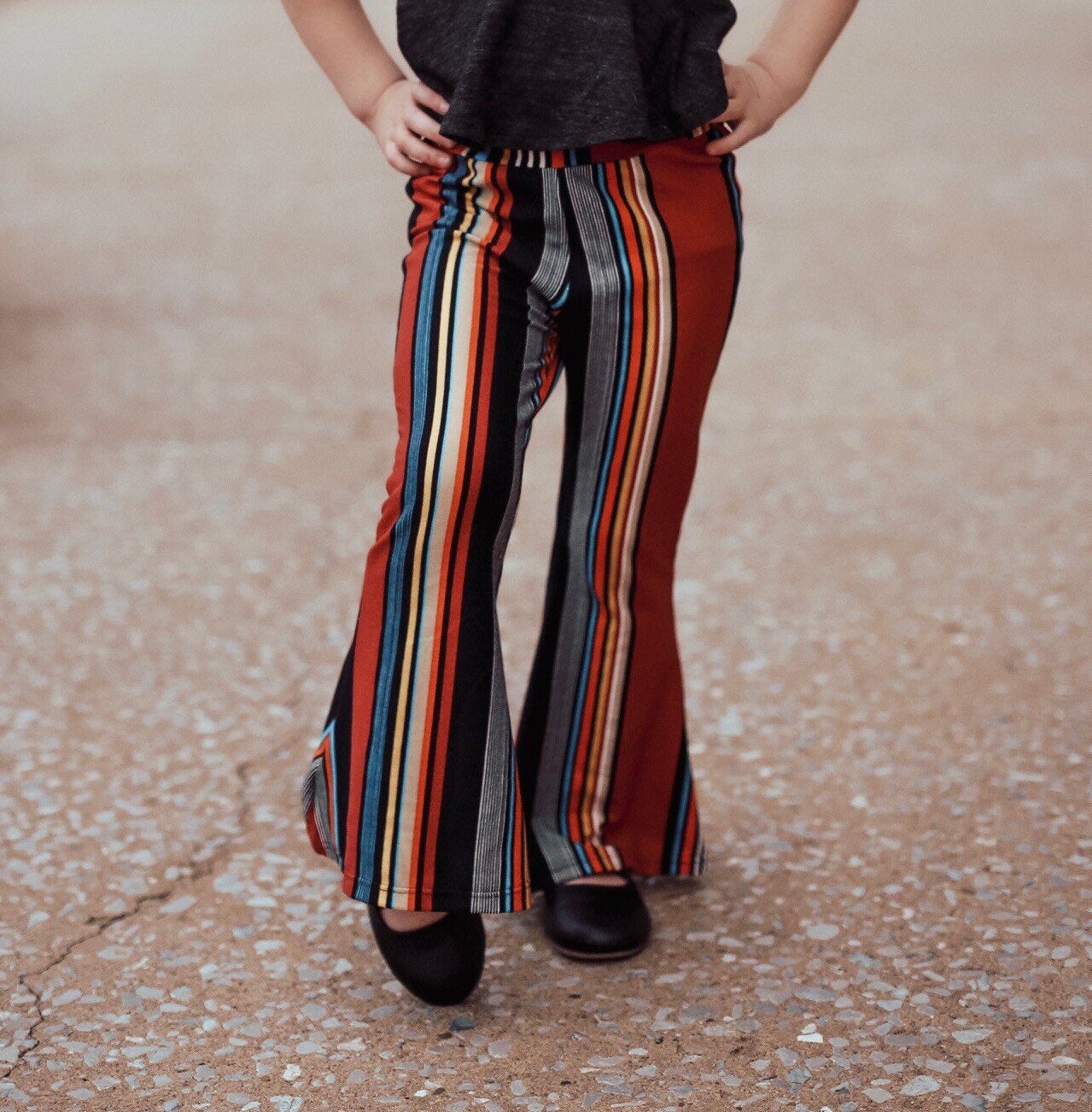 vertical striped bell bottoms