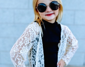 Cream Lace Kimono Cardigan, Girls Lace Cardigan, Toddler Kimono, Lace Cardigan, Girls Kimono