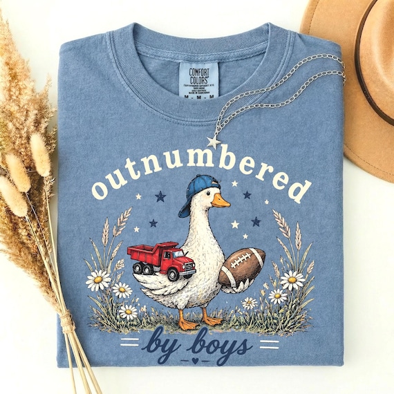 Funny Boy Mom Goose PNG, Outnumbered by Boys, Boy Mama Design, American Football Mom PNG, Cute Mothers Day Gift, Exhausted Mom Clipart,