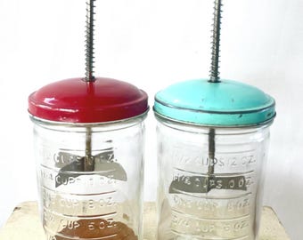 Glass Nut Chopper Androck, Canadian 1940s Kitchen Gadget, Manual Herb Chopper