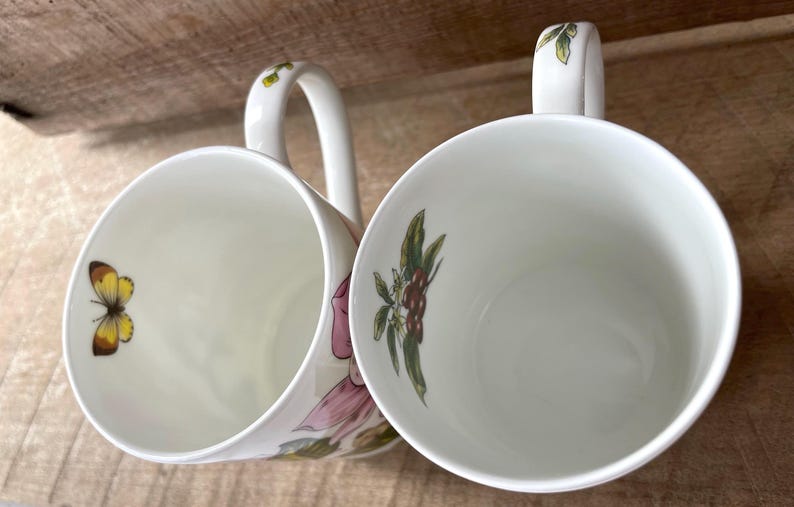 Two Queen’s Fine Bone China Botanical Mugs, Magnolia & Coffee Arabica Designs, Made England image 8