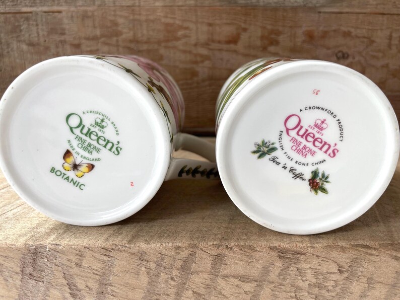 Two Queen’s Fine Bone China Botanical Mugs, Magnolia & Coffee Arabica Designs, Made England image 9
