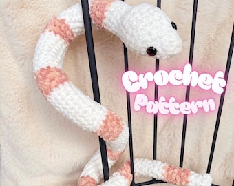 Batido de fresa - La Serpiente Pequeña - Patrón de amigurumi a crochet en PDF
