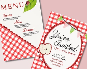 Sommer Picknick Einladung Canva Vorlage | Abendessen, Kinderpartys, Babypartys