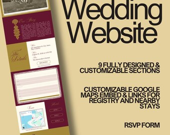 Romantic Swans Wedding Website Canva Template