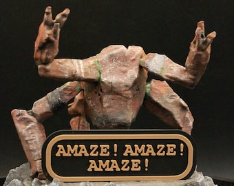 Statuetta di Rocky dipinta a mano / Espositore per alieni Project Hail Mary (base rimovibile)