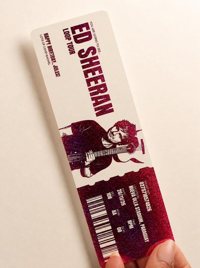 Personalized Gold Foil Event Ticket, Custom Concert Reveal Voucher - Etsy