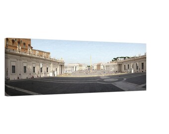Vatican City Panorama Canvas Print, Rome Italy Landscape Wall Art, Fine Art St Peter's Basilica Decor, Large Wall Art for Living Room