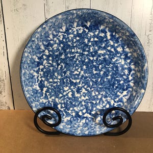 Vintage Stangl Pottery Blue Splatterware Deep Dish Pie Plate