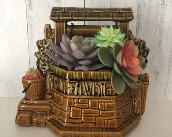 Vintage MCCoy Wishing Well Planter,MCM Planter