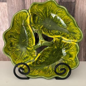 Vintage California Original Pottery Cabbage leaves Serving Bowl 895 USA