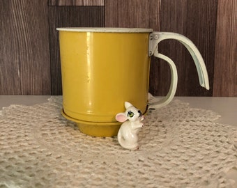 Vintage Yellow Metal Sifter