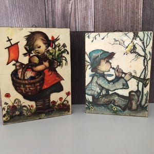 Vintage Pair of Hummel  Wall Plaques Made in West Germany
