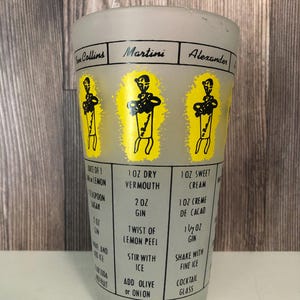 Vaso mezclador de cócteles de vidrio Federal Glass vintage