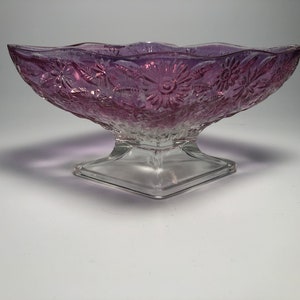 Vintage  Indiana Glass Diamond Shaped Pressed Candy Dish