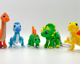 Articulated Dinosaur Bundle (5 Pack) – Brachiosaurus, Stegosaurus, Spinosaurus, Triceratops & Pachysaurus – 3D Printed Dino Set