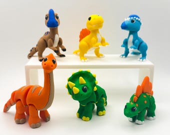 Articulated Dinosaur Fidget Toy – 3D Printed Flexi Dino – Choose Your Dinosaur – Desk Toy Gift for Dino Lovers