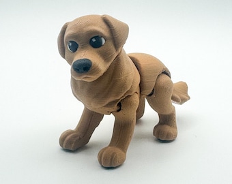 Articulated Golden Retriever Figure – Flexible 3D Printed Dog Desk Companion