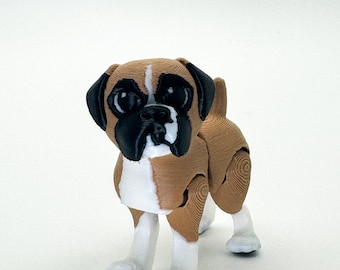 Articulated Boxer Dog Figure | 3D Printed Collectible Desk Decor