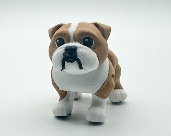Articulated English Bulldog – 3D Printed Flexible Bulldog Figure – Dog Desk Companion – Made in Kentucky