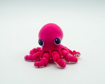 Articulated Octopus – 3D Printed Flexible Octopus Figure – Ocean Animal Desk Companion – Made in Kentucky