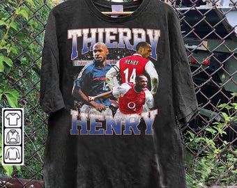 Thierry Henry Vintage 90s Bootleg T-Shirt | Thierry Henry Football Fan Gift | Trendy Streetwear Shirt | Retro Soccer Streetwear Tee