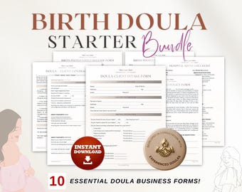 Pakiet formularzy biznesowych Doula | Przyjęcie klienta, umowa, umowa o świadczenie usług (pobranie cyfrowe)